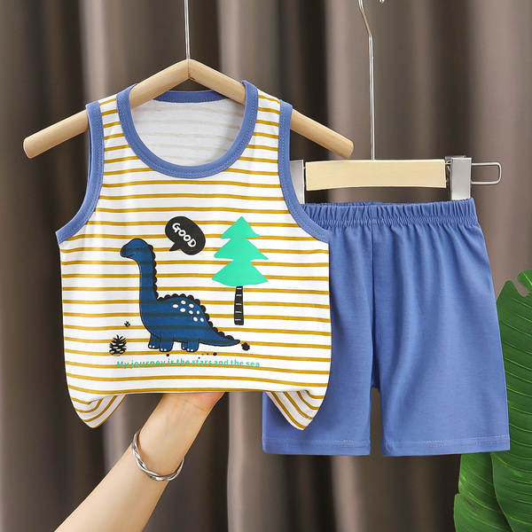 Vestido de verão infantil de algodão