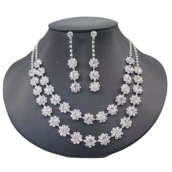 Acessórios de casamento dupla camada do colar de diamante do colar de sol de comércio estrangeiro Sete de orelhas de venda rápida