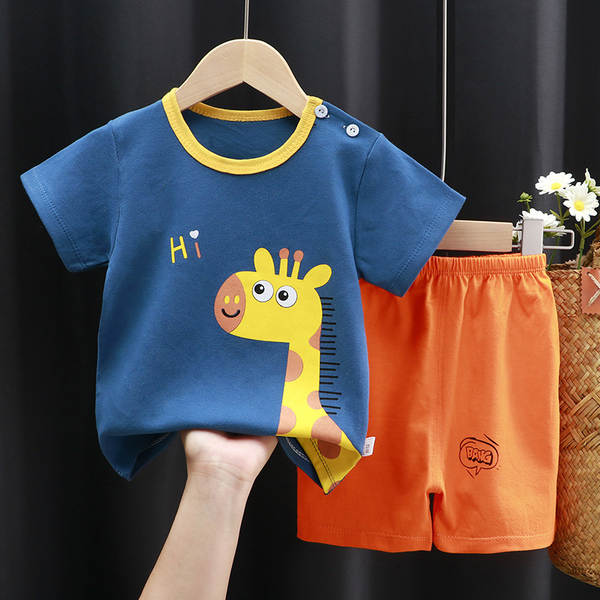 Conjunto de verão infantil de algodão