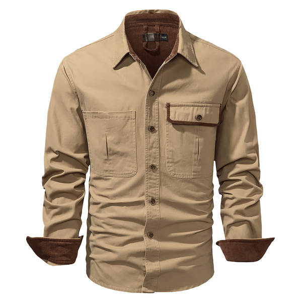 Camisa masculina de algodão