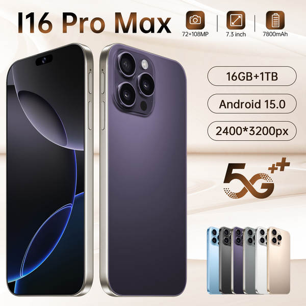 Novo smartphone I16 Pro Max16+1T de 7,3 polegadas para Android 15