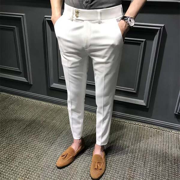 Calça social masculina reta