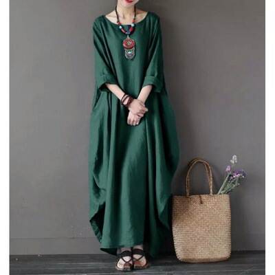 Vestido feminino simples com bainha ondulada