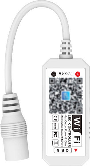 alexa voz bluetooth mini wifi sete cores rgb luz de baixa tensão com controle de telefone LED controlador inteligente