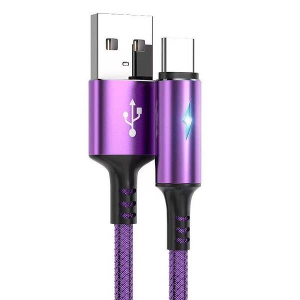 Cabo Tipo C 5A Carregamento Rápido Nylon Usb Carregador de tecido para Apple Huawei Xiaomi Realme