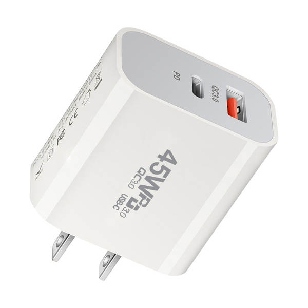 Carregador de PD padrão 45W Adaptador de PD duplo 45W para carregador de nitrogênio IP16X para celulares