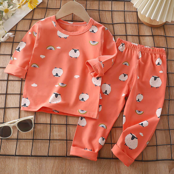 Conjunto de pijama para crianças de primavera
