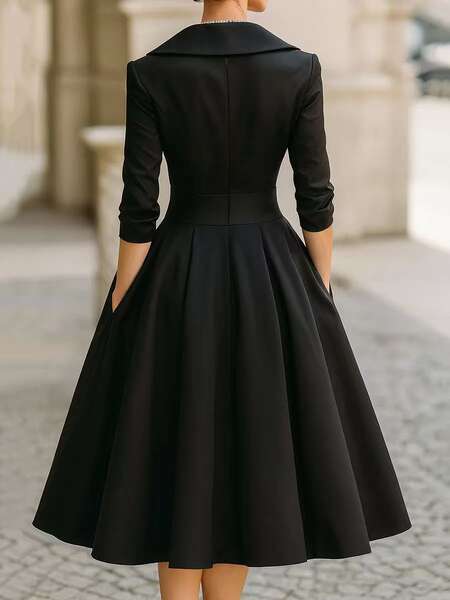 Vestido Longo Formal de Manga Comprida