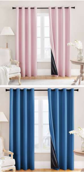 Cortinas de comércio exterior transfronteiriças de tela de tecido da Ásia do Sul totalmente cobertas Amazon temu explosão impermeável cortinas de isolamento puro acabado
