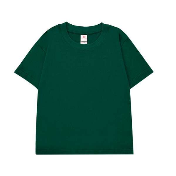 Camiseta de algodão puro para crianças 220 gramas de algodão personalizado padrão de logotipo para crianças vestido de verão para o comércio exterior