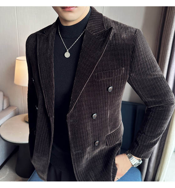 Vestido de outono e inverno de alta qualidade para homens com casaco de casaco duplo.
