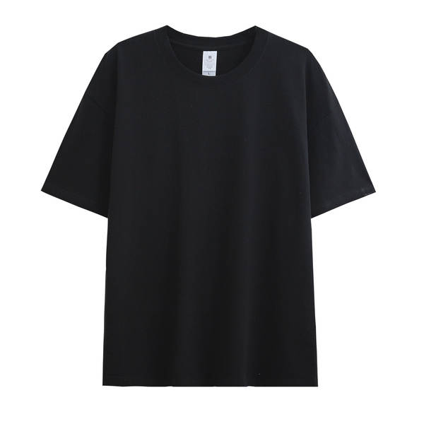 Novo peso pesado de 230 gramas algodão puro branco pano de pano curto T-shirt feminino folheto semi-lençado camiseta masculina por atacado