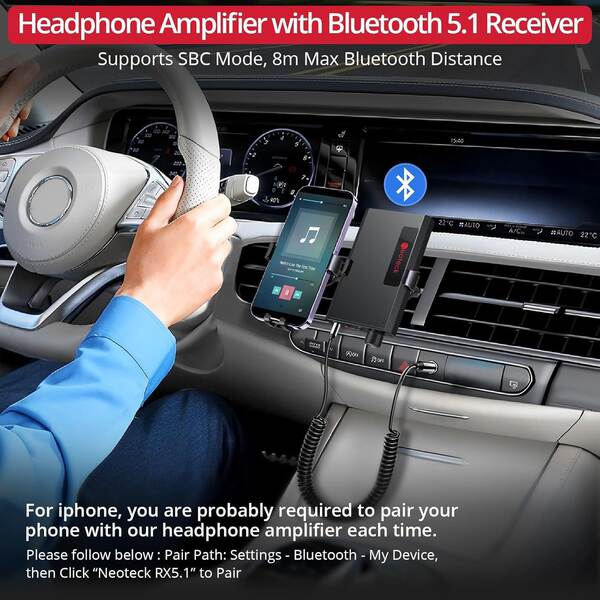 Neoteck Portable 3.5mm Headphone Amplifier with Bluetooth 5.