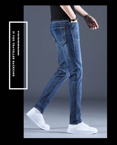 Fabricante de vendas diretas de jeans fina de verão de 2026 para homens de calça reta corpos flexíveis calças de lazer para homens jovens calças