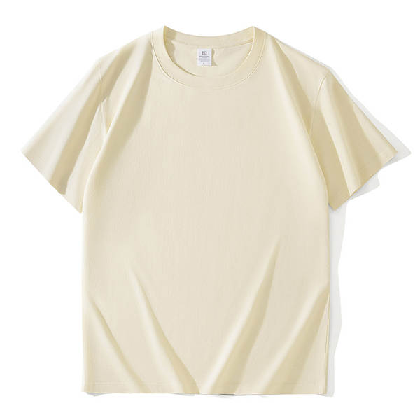 T-shirt masculino com mangas curtas e pesadas de algodão puro 230 gramas Jovens com mangas redondas de roupa de roupa pura