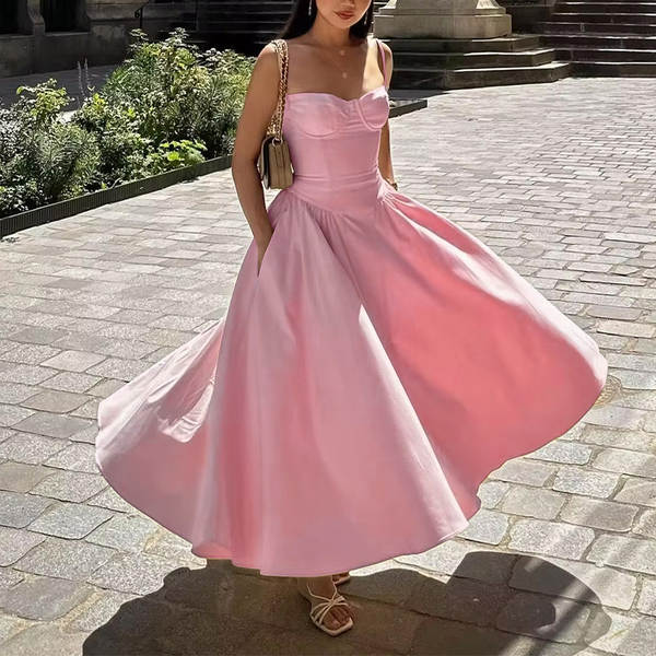 2026 Verão Novo Transfronteiriço Europeu e Americano Roupa de Mulher de Comércio Exterior Roupa de Mulher Francesa de vestido sem mangas