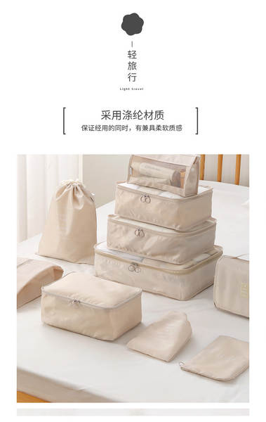Kit de 10 bolsas de organização para viagem