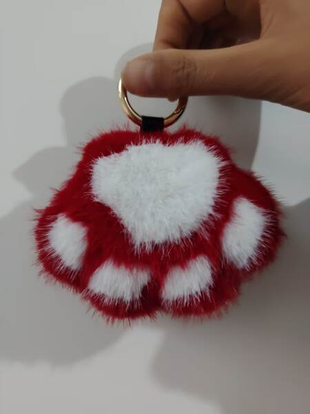 Pendente de gato de pelúcia para bolsa