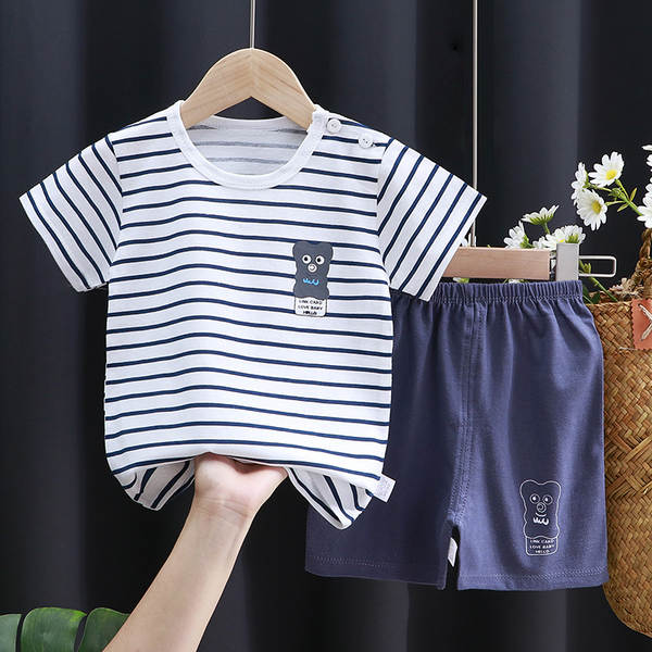 Conjunto de verão infantil de algodão