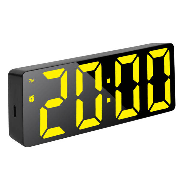 Pequeno relógio de despertador de mesa relógio eletrônico LED nocturno espelho de tempo silencioso monitor de relógio de mesa digital