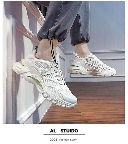 Sapatos masculinos transfronteiriços a granel de outono a vapor de ar de fundo escuro e branco Sapatos masculinos a vapor de fundo alto e baixo