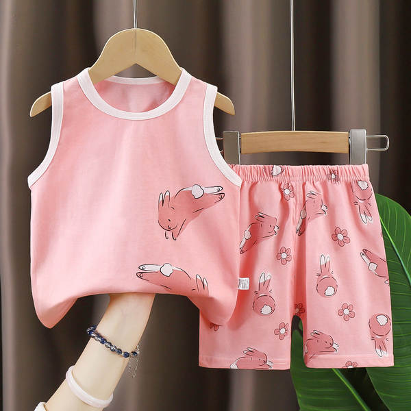 Vestido de verão infantil de algodão