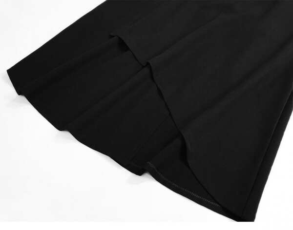 Vestido Preto Longo de Lã