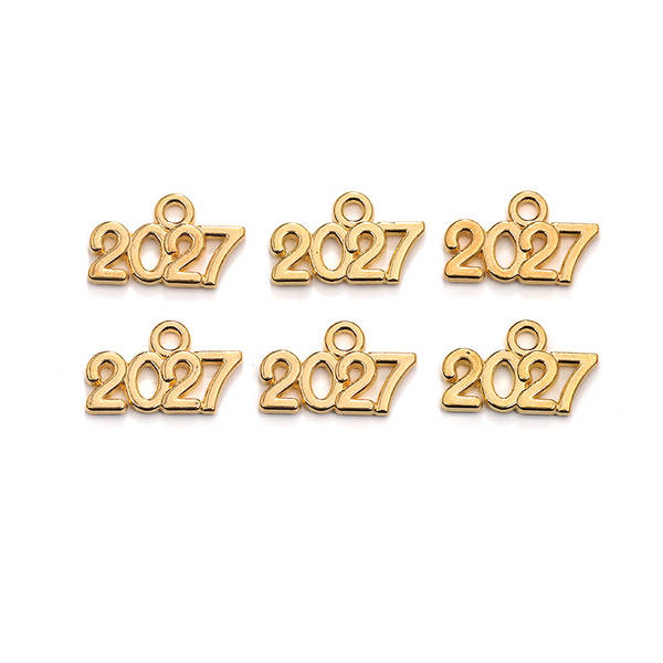 Fabricante de vendas diretas de acessórios de jóias DIY Número Suspensão 2025 2026 2027 9x14mm