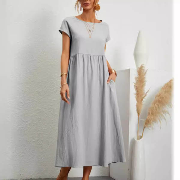 2026 Novo Euro-americano Amazon puro sem mangas relaxante algodão saco de saco de algodão para mulheres vestido de roupa transfronteiriço