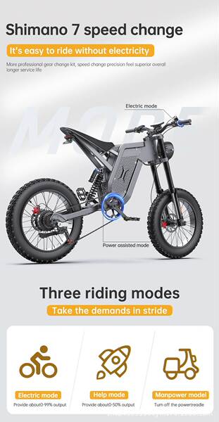 Bicicleta elétrica 2000W48V35AH bateria off-road bicicletas de montanha elétricas 20 polegadas off-road pneus