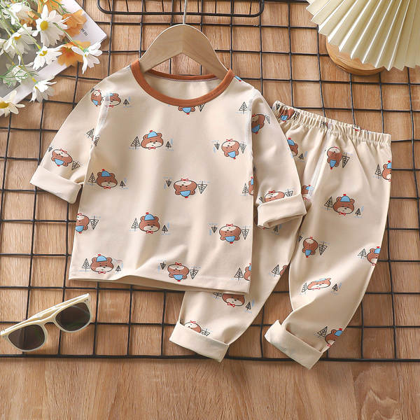 Conjunto de pijama para crianças de primavera