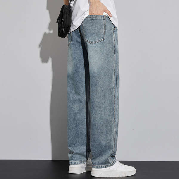 Calça jeans masculina larga e confortável