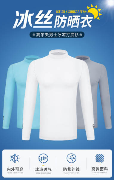 PGM fornecedor direto de camisa de golfe para homens camisa de longas mãos para homens camisa de verão gelado de proteção solar