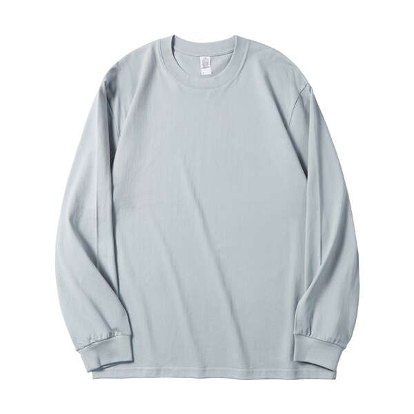 250 gramas peso peso pesado japonês solto algodão puro mangas compridas T-shirt masculino e feminino estilo sem costura colar branco T-shirt