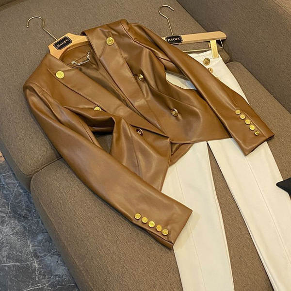 2026 Comércio exterior preto de metal duplo revestimento corpo livre de lavagem roupa de couro sem casaco jaqueta de roupa
