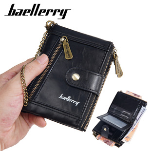 baellerry carteira masculina de longa duração multifuncional saco de mão da cadeia de puxão europeia americanos carteiras masculinas fabricante atacado