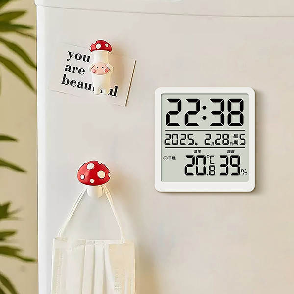 Relógio de temperatura ultra-fino de umidade para casa multifuncional relógio eletrônico de temperatura magnetizável geladeira 3702