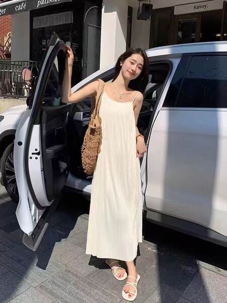 Vestido de verão em estilo francês, vestido de verão, vestido de verão de verão