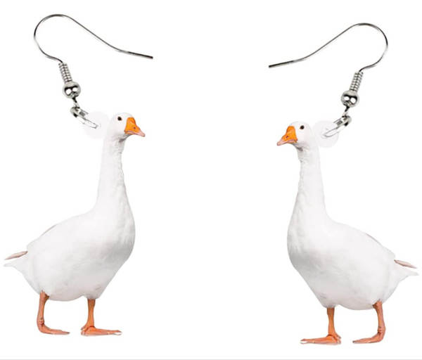 Criativo engraçado acrílico impressão de animais orelhas bonito pato pato morcego leite de vaca pendurado orelhas de galinha