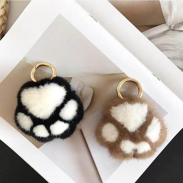 Pendente de gato de pelúcia para bolsa
