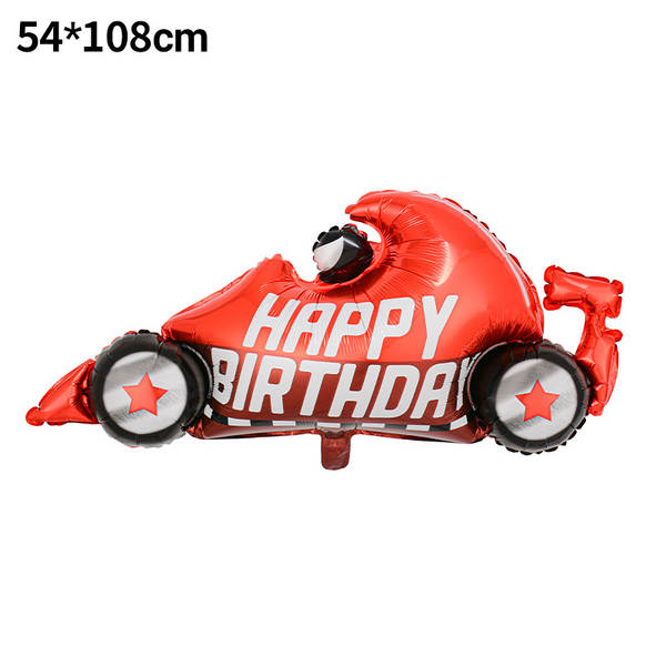 Novo balão de pneu de 18 polegadas preto e branco de argila redonda de película de alumínio balão de corrida temática de decoração de equação carrinho