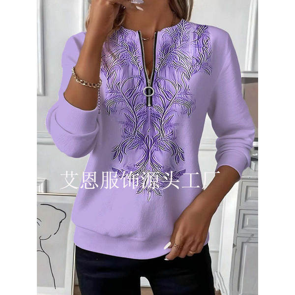 Outono Novo Modelo Europeu e Americano Lingerie Feminino T-Shirt Pós-Símia Vintage Camiseta Desportiva
