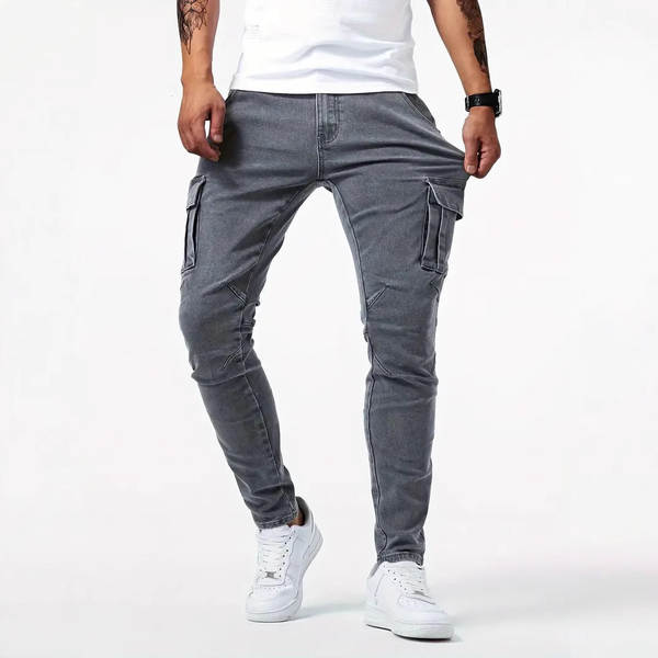 2021 Euro-American Cross-Border New Jeans Homens Piso lateral Pequenos Pés Estreitos jeans NK012