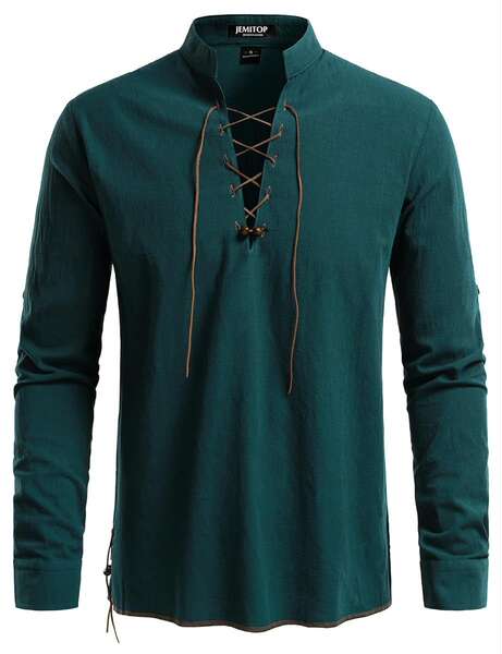 Camiseta transfronteiriça masculina de alta qualidade Henry Camiseta hippie para homens de estilo europeu-americano com mangas longas de praia
