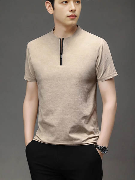 Novas roupas de verão masculinas de couro curto para homens T-shirts de couro curto para homens T-shirts de sexo masculino