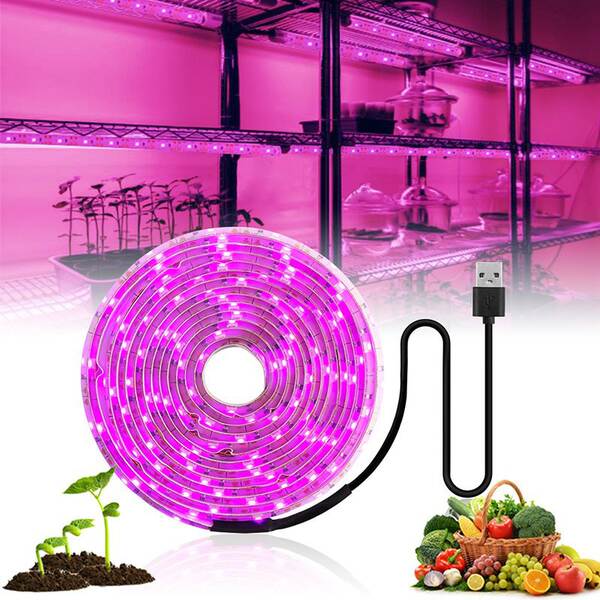 Luz transfronteiriça de crescimento de plantas USB 5V2835LDE todo o espectro impermeável luz de plantas vermelho-azul espectro de iluminação complexa