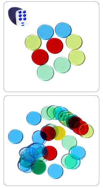 Jogo de codificação de plástico transparente moeda de codificação de cor transparente 19MM Bingo Jogo acessórios de codificação BiNGO