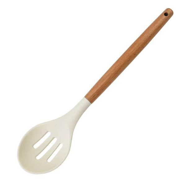 Conjunto de 12 Utensílios de Silício com Cabos de Madeira
