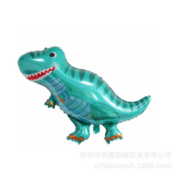 Dinossauro série inteira coroa dinossauro desenho animado verde dinossauro floresta festa de decoração atmosfera de balão de alumínio para atacado