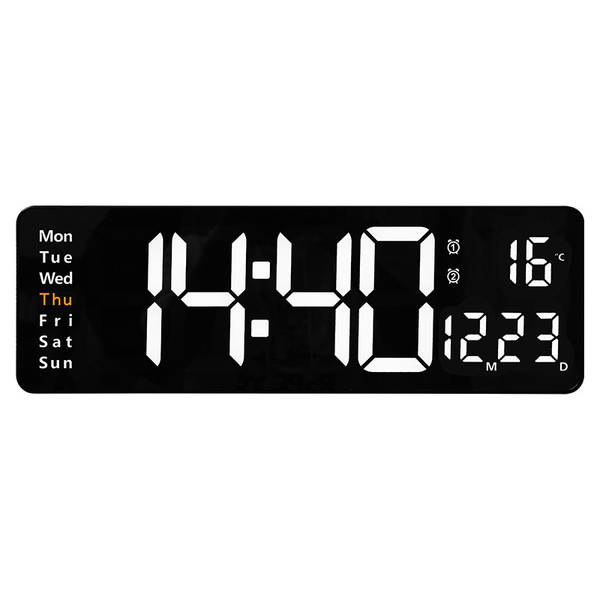16 polegadas de grande tela função de exibição de relógio digital nórdico relógio simples sala de estar pendurar relógio led parede pendurar relógio 6626